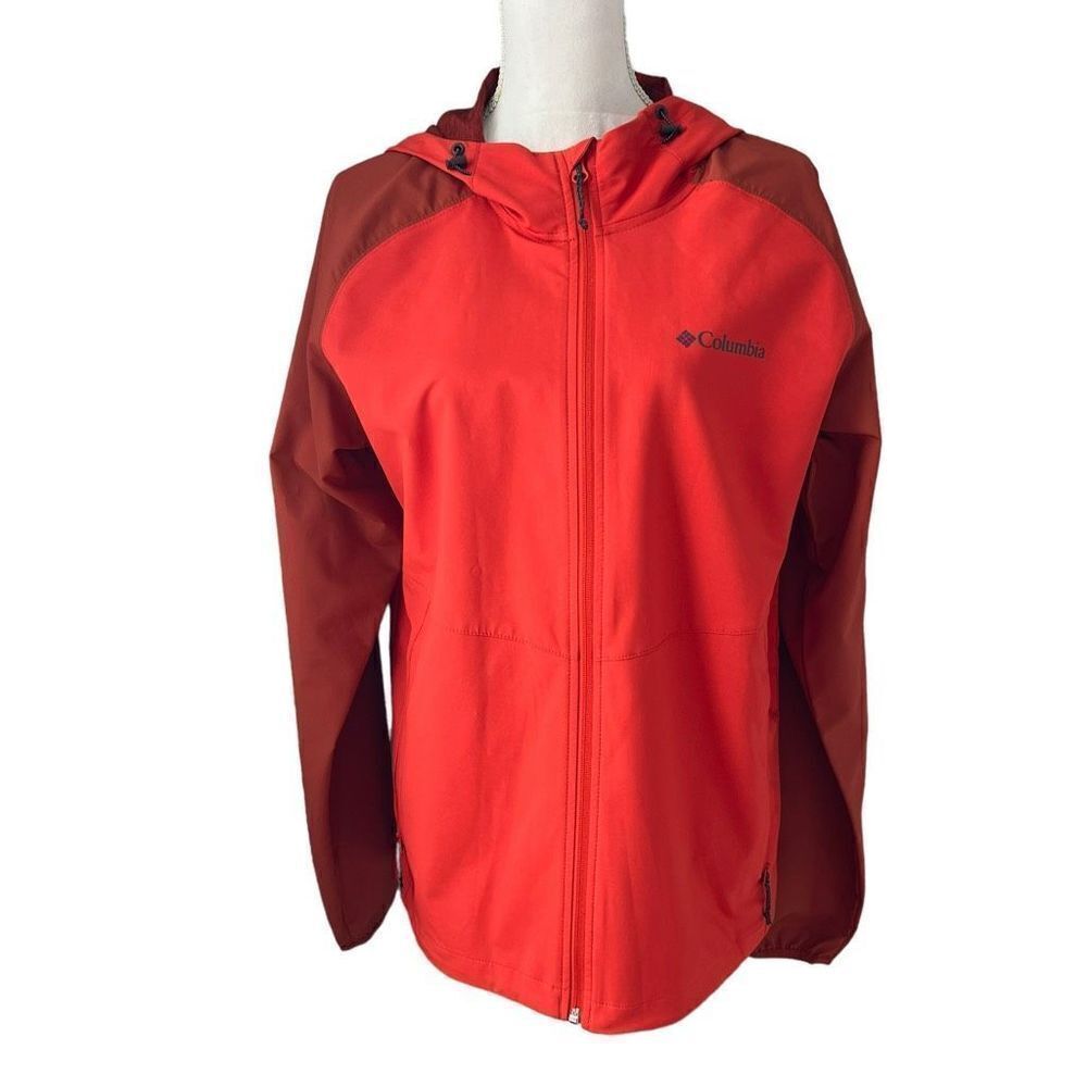 Columbia Orange Lightweight Hooded Jacket Size Medium